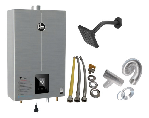 Aquecedor A Gás Rheem Glp 20l Inox Com Kits E Ducha Brinde