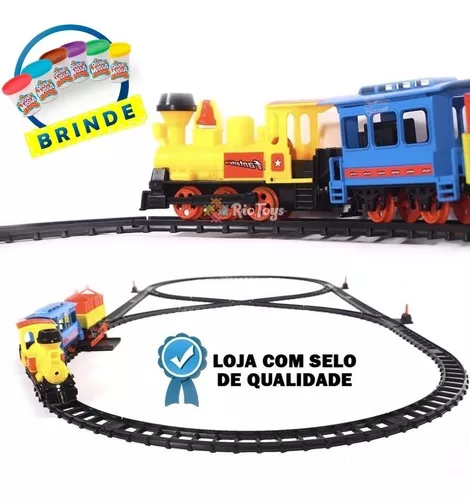 Brinquedo Trem Locomotiva Infantil Grande Com Som E Luz