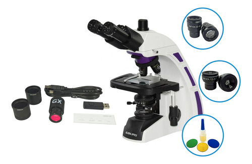 Microscópio Trinocular 2000x Acromatico C/ Câmera 2mp Usb