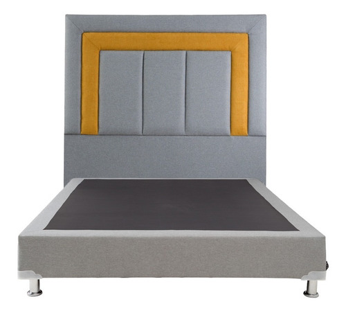 Cabecera Queen Size Dicasa Bora Gris+ Box Dicasa Quantum