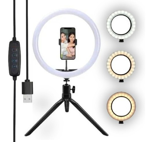 Imagen 4 de 4 de Aro De 26 Cm Con Trípode De 2,10 Metros Soporte De Mesa