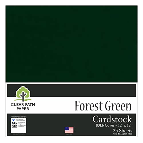 Cartulina Verde Bosque 12 X 12 Pulgadas 80 Lb, 25 Hojas