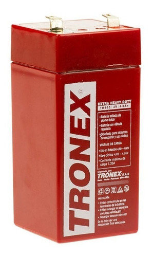 Bateria Sellada Recargable Plomo Ácido Tronex 4v 4.5ah 1.35a