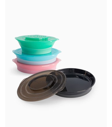 Imagen 2 de 4 de Plato Con Tapa Inteligente Y Base Siliconada 6+m Twistshake
