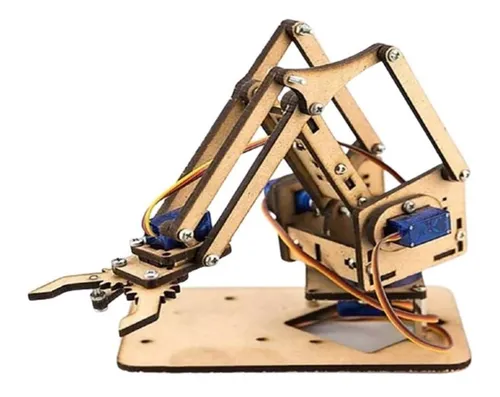 Braço Robótico Mdf Para Arduino, Parafusos Porcas, Robótica