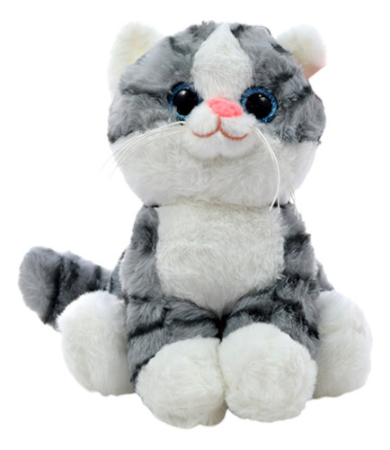 Gato Peluche Parado 20 Cm Ojos Vidriosos Phi Phi Toys 