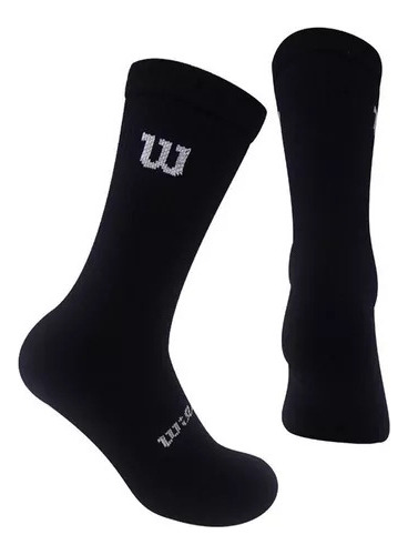 6 Pares X Calcetas Hombre Wilson A5118 Negras Gym Deportes