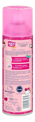 Aqua Net Body & Hair Spray Con Brillos Hello Kitty 200 Ml