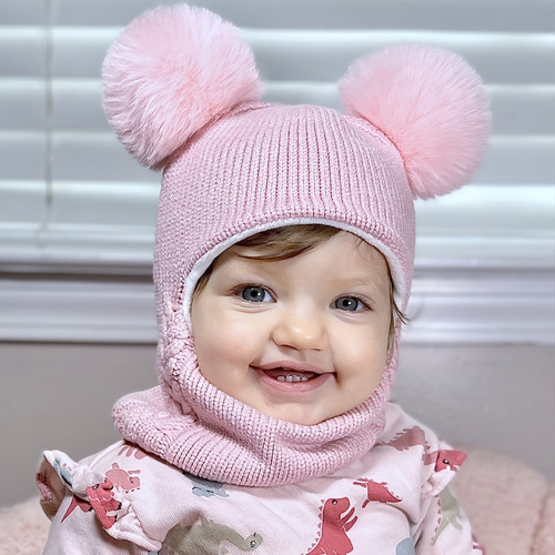 Conjunto De Gorro Y Bufanda De Invierno For Bebés Y Niños,