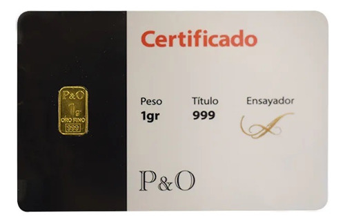 Lingote 1gr Oro 24k Certificado 