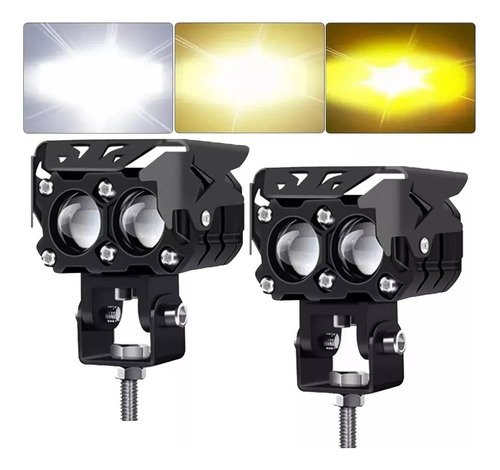 2pzs Faros De Lupa 120w Doble Color Spot Luz Para Auto Moto