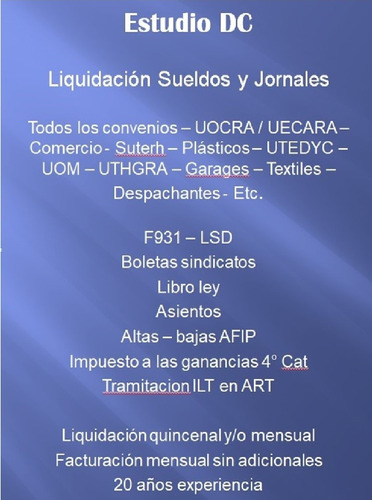 Liquidacion Sueldos Jornales - Atencion A Estudios Contables