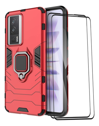 Funda Uso Rudo Carcasa Para Poco F5 Pro 5g+mica Rojo Xiaomi Poco F5 Pro 5g/redmi K60 Pro/k60