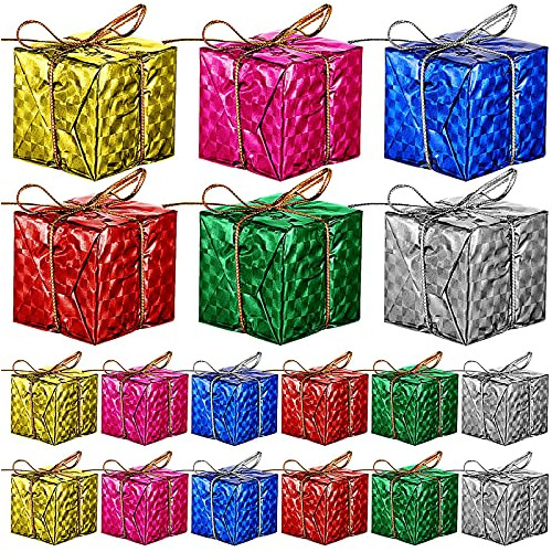 60 Piezas De Mini Cajas De Árbol De Navidad Colores Su...