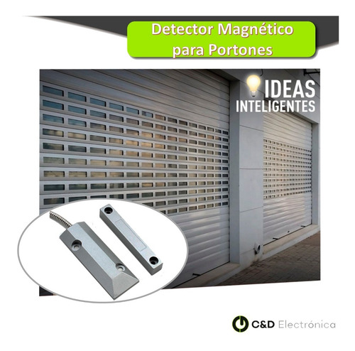 Imagen 2 de 6 de Sensor Magnético Metálico Para Portones Alarma Domiciliaria
