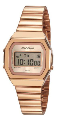 Relógio Mondaine Fem Digital Rose Quadrado