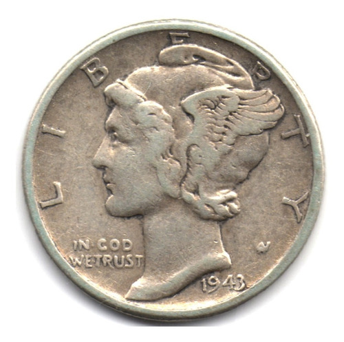 1 Dime 1943 Estados Unidos Plata 0,900