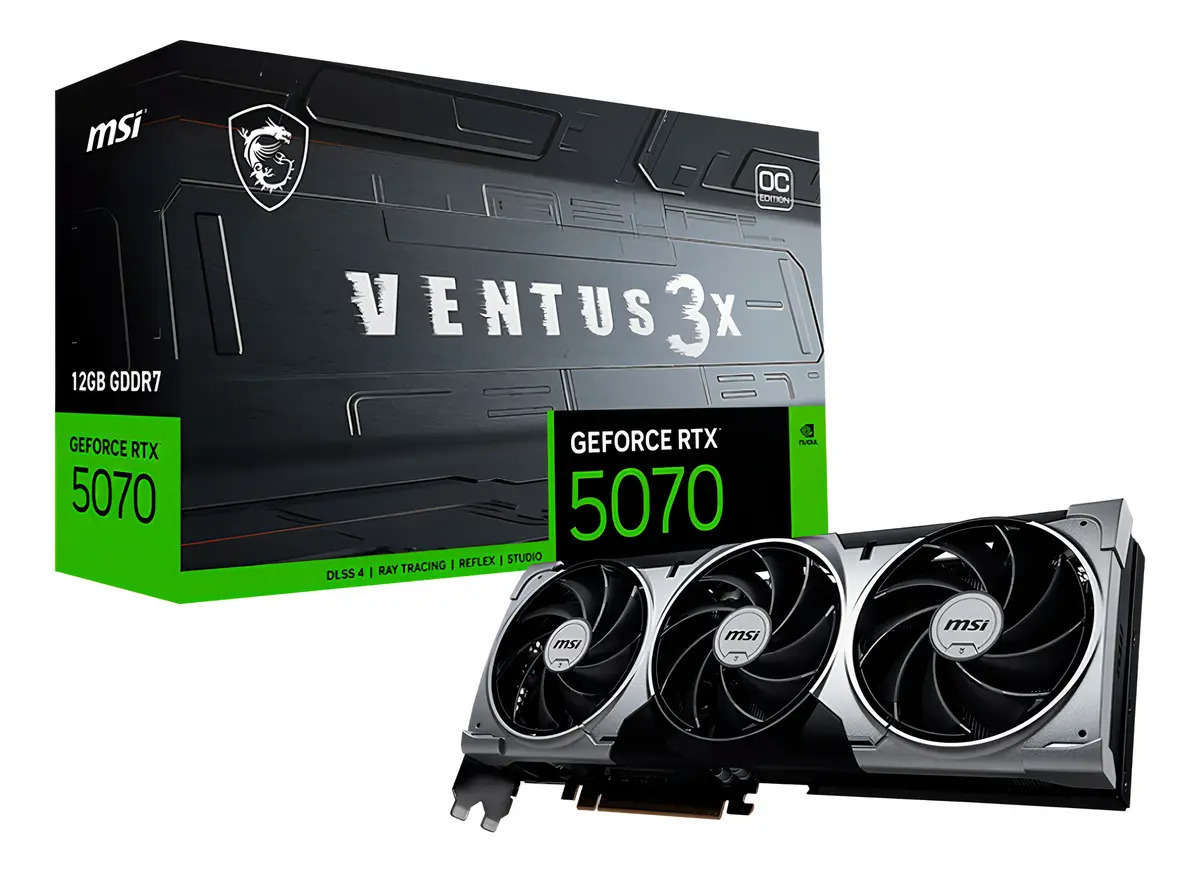 Placa De Vídeo Msi Geforce Rtx 5070 Ventus 3x Oc 12gb Gddr7