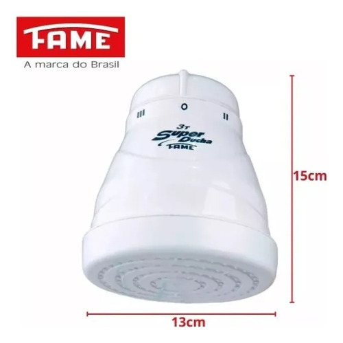 Ducha Eléctrica Fame 3 Temp Pared - Eficiencia Y Estilo Blanco Pulido 60hrs