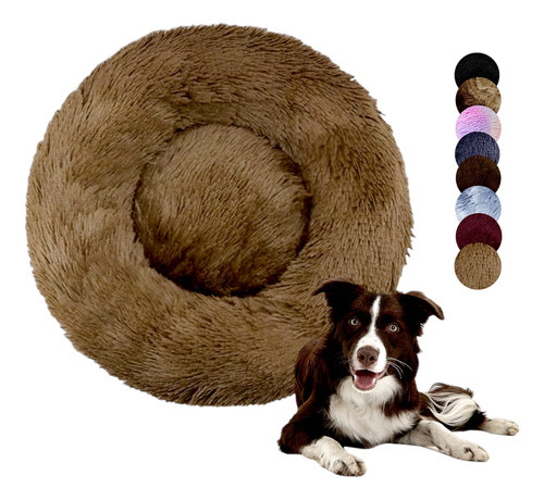 Cama Tipo Dona Antiestres Para Perros Raza Xgrande / Gigante Color Moka