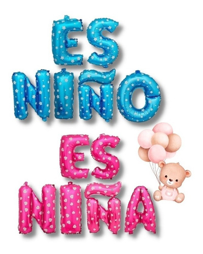 Globos Metalicos Letrero Es Niño Baby Shower Gender Reveal