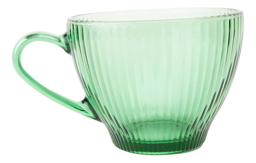 Set 6 Tazas De Vidrio 350 Ml Color Verde