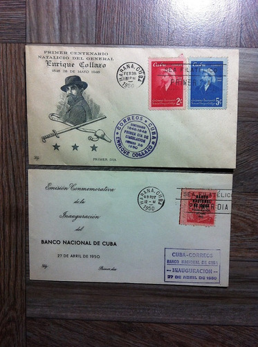 Sobres Antiguos Correos De Cuba 1950
