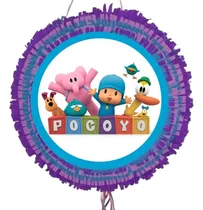 Comprar Piñata Pocoyo Fiesta Cumpleaños Cotillon Lila Celeste Y Rosa Pocoyo Geométrica Chica