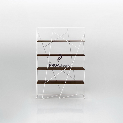 Biblioteca Estantería Minimalista Madera Y Hierro - Ombú 2.0
