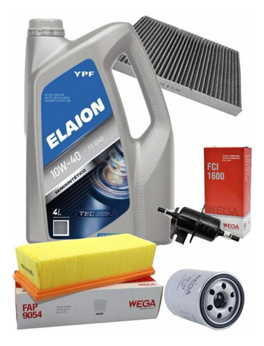 Aceite Elaion Ts 10w40 + Kit Filtros Fiat Uno Nuevo Fire 1.4