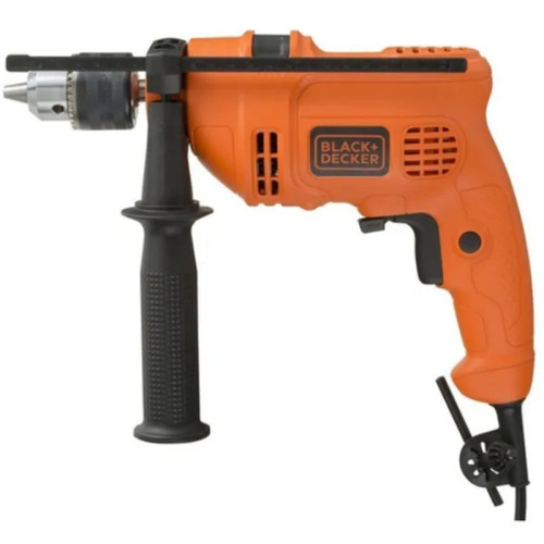 Imagen 2 de 4 de Taladro percutor atornillador eléctrico de 13mm Black+Decker TM555 560W + accesorios 220V