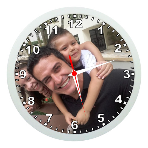 Relógio De Parede Personalizado C/ Sua Foto - Grande (24cm)