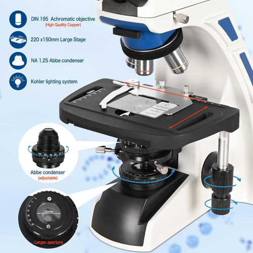 Hsl Microscopio Compuesto Trinocular Para Adultos