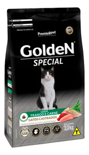 Golden Special Gatos Castrados Frango E Carne 3kg