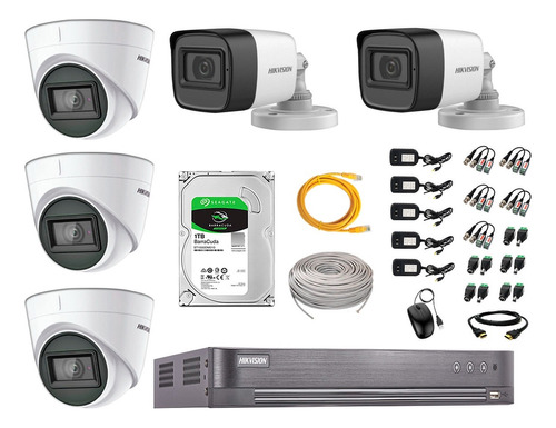 Cámaras Seguridad Kit 5 Con Audio Full Hd 1080p Rec Facial