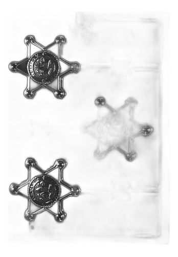 Molde - Ncs Sheriff Badge Lollipop Chocolate Mold - J108 - I