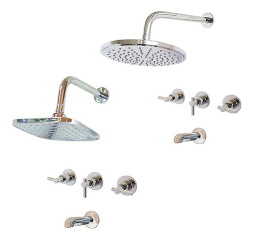 Griferia Ducha Embutir Transferencia Cromada Cromo Ibiza