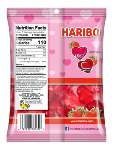 Gomitas Agridulces Haribo San Valentín Sweet & Sour Hearts