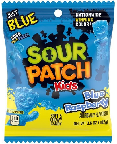 Gomitas Sour Patch Kids Sabor Frambuesa Azul 102 Gr