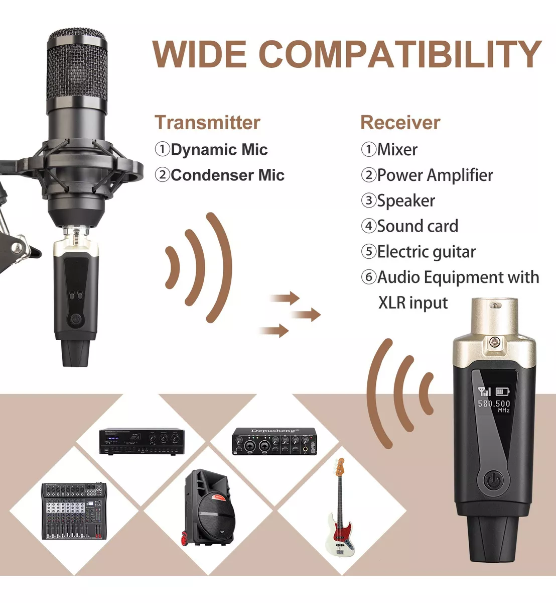 Segunda imagen para búsqueda de transmisor y receptor inalambrico para microfono