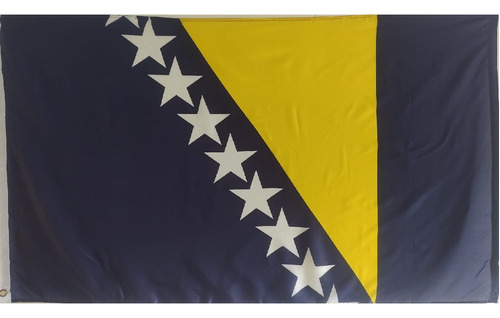 Bandera Bosnia Doble Faz Tamaño 90cm X 150cm Tela Poliester