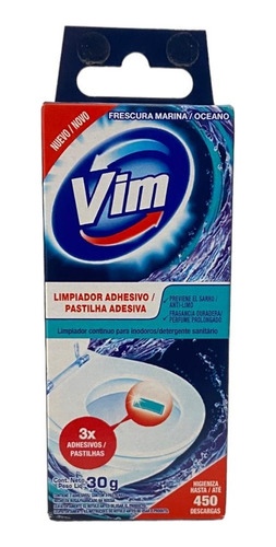 Detergente Sanitário Pastilha Adesiva Cloro Vim 3 Unidades