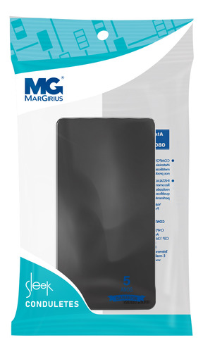 Placa Com Suporte P/ Condulete 1 Cego Sleek Preto Margirius