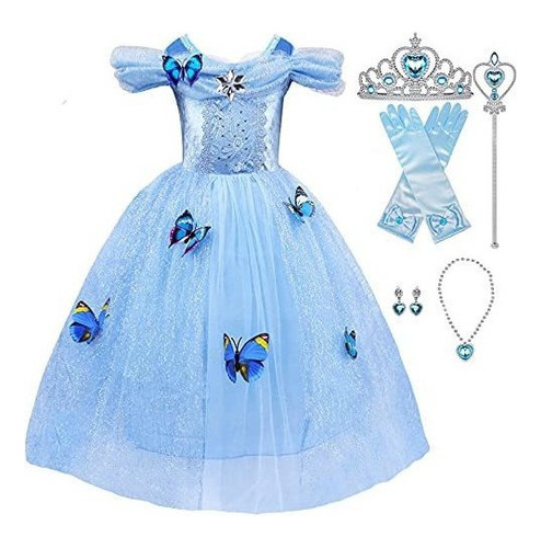 Gjdamfd Disfraz De Princesa Para Niñas De 6 A 7 Años Con A
