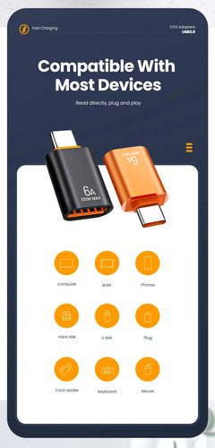 Adaptador Usb Tipo C 3.0 Otg Usb A Type C / Usb A Tipo C