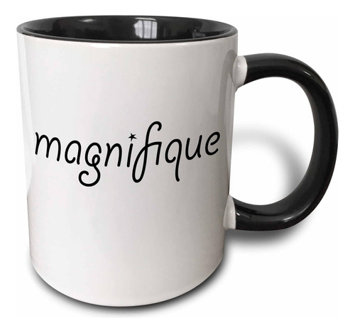 Taza 3drose Magnifique, Palabra Francesa, Fondo De Letras, 1