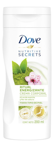  Crema para cuerpo Dove Nutritive Secrets Matcha Ritual Energizante en botella 200mL