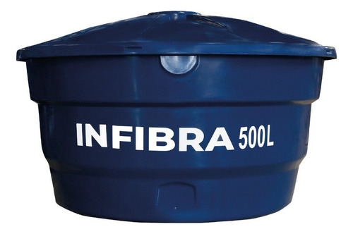 Caixa D'água E Tampa 500 Litros Infibra Azul Dd