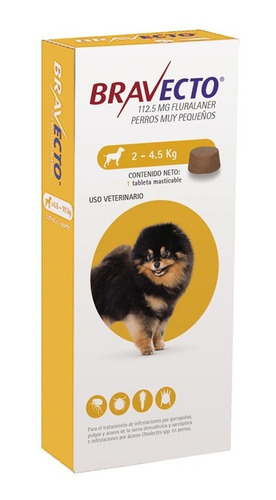 Bravecto Tableta 112.5 Mg Para Perros 2kg - 4.5kg