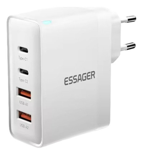 Fonte Carregador Turbo Essager 100w + Cabo Usb-c 1m 100w Cor Branco